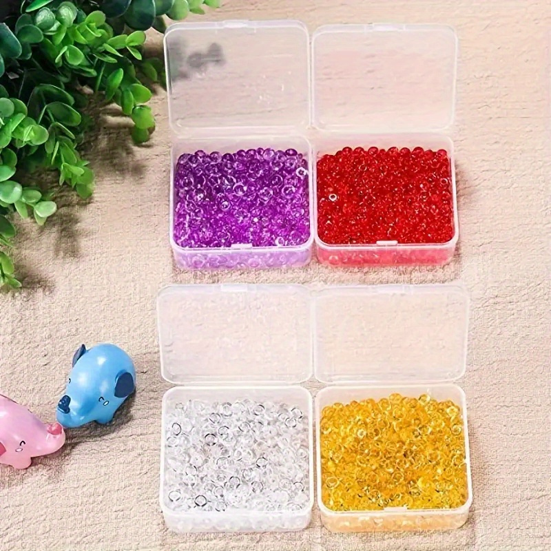 Guardung Bead Storage Boxes Square Transparent Lightweight Non-brittle  Smooth Edge Small Containers with Lids DIY Clear Small Plastic Box