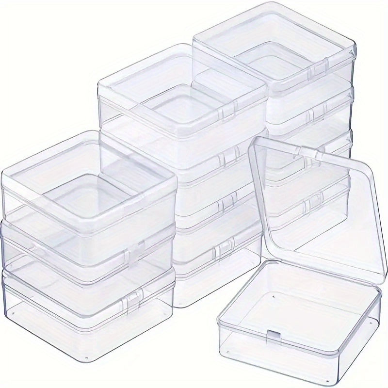 4 size Square Mini Clear Plastic Bead Storage Containers Box - Temu