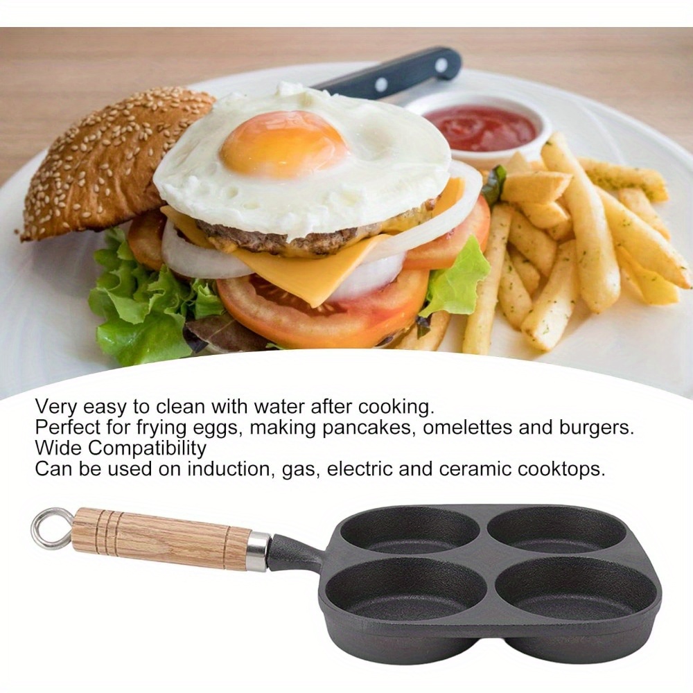 Omelet Pans 3-Cup Egg Frying Pan, Cast Iron Egg Cooker Pan