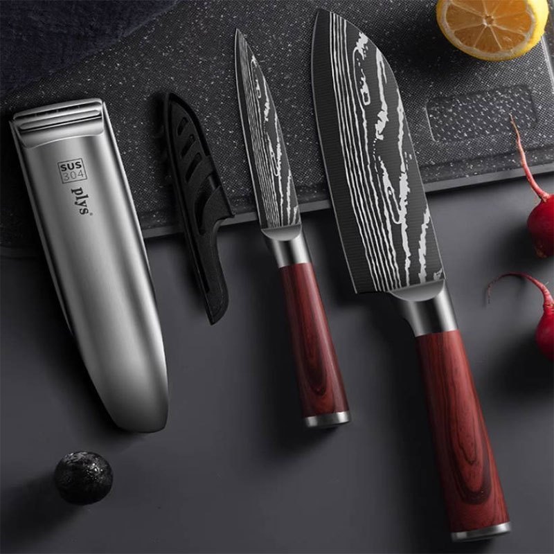 Knife, Rust-proof Black Edge Knife, Comfortable Plastic Black Handle,  Household Rental House Dormitory Knife Set - Temu