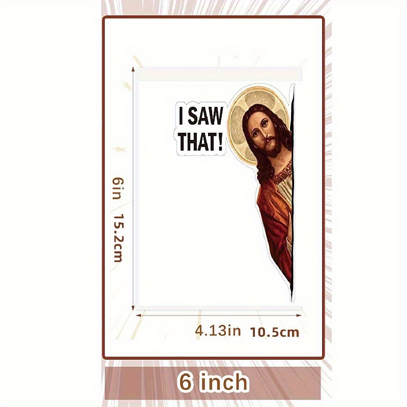 3 PCS Creative Sticker Jesus I Saw That Funny Glass Window Decal Christian  God is Watching You Laptop Car Bottle Decor 
