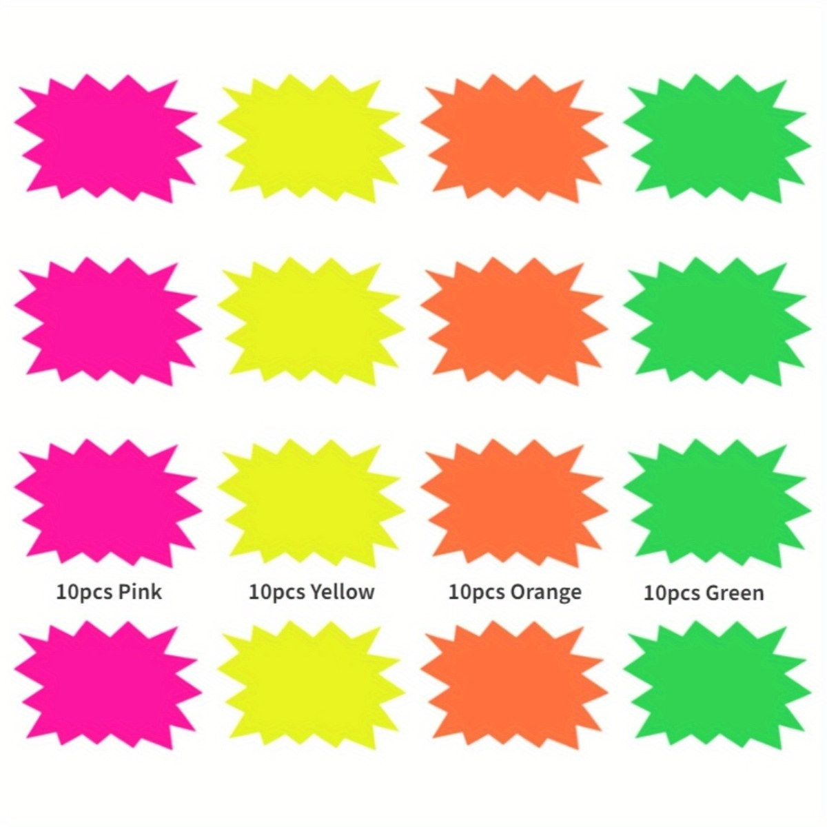 Price Tags Stickers Adhesive Large Sticker Starburst Garage - Temu