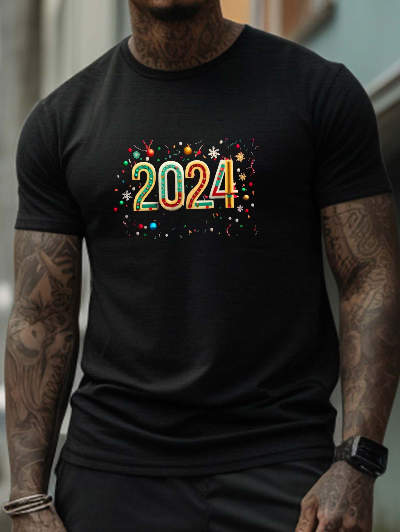 Plus Size Men's Merry Christmas 2024 Print Fashion T shirts Temu Ireland