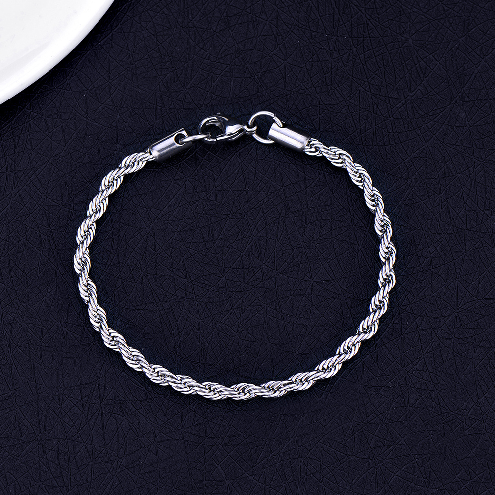 

Bracelet Chaîne Torsadée en Acier Inoxydable de 4mm - Cadeau Tendance pour