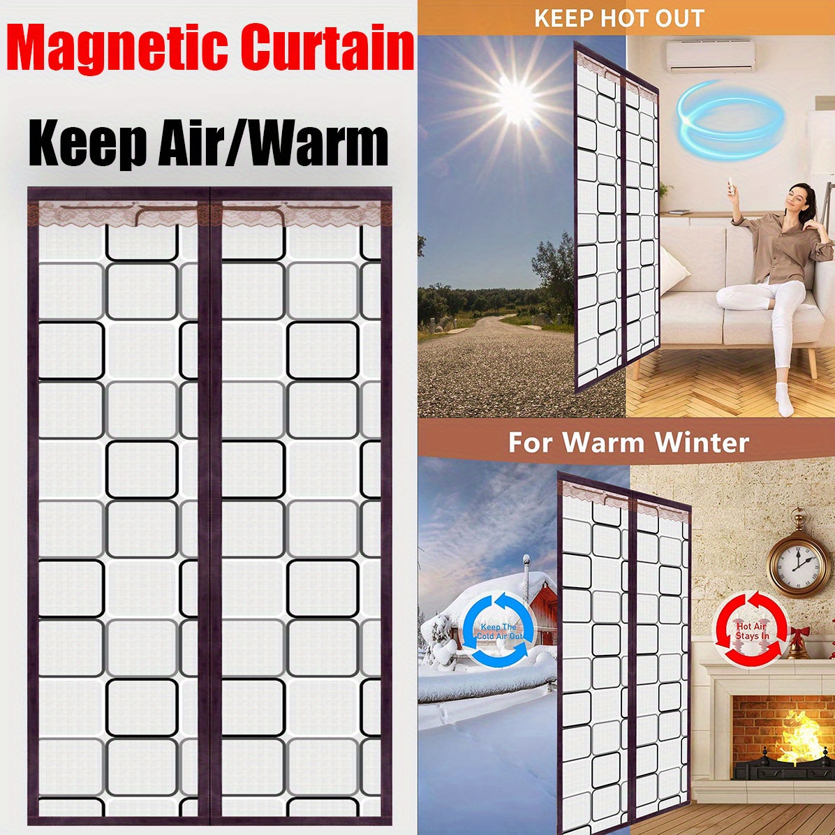 Magnetische Winter-Türvorhang-Blockierung, kalter Schall,  Türisolationsabdeckung, geeignet für Türen – die besten Artikel im  Online-Shop Joom Geek