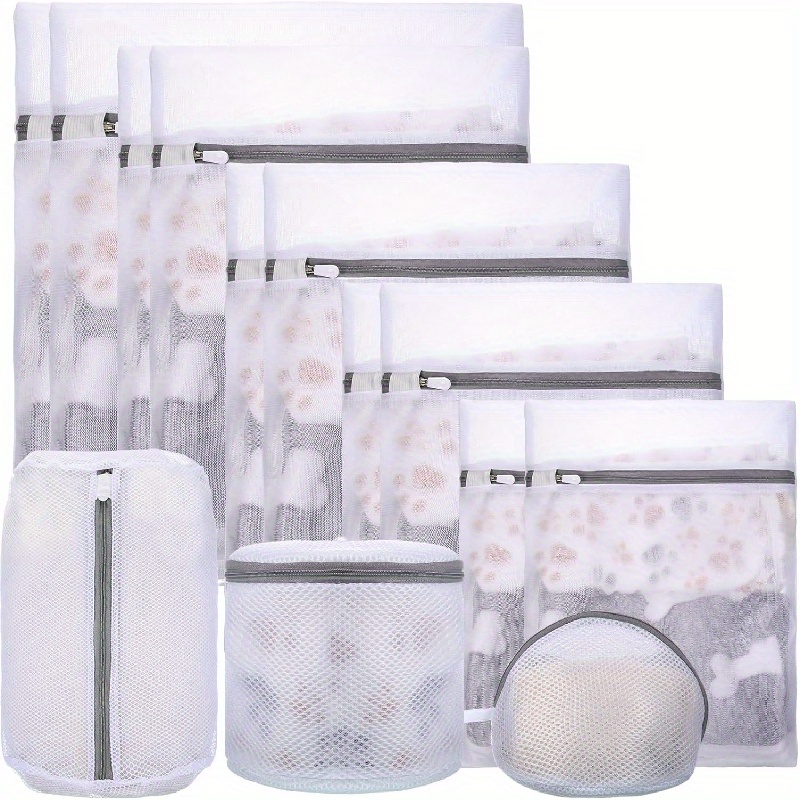 Set of 4 Polyester Lingerie Bag Honeycomb Mesh Wash Bag Stocking Underwear