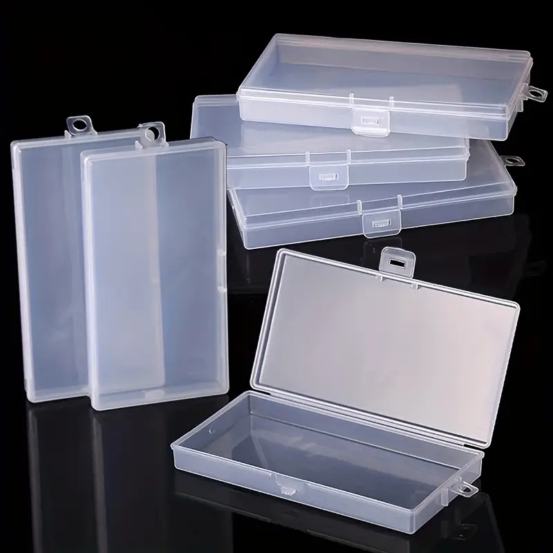 6pcs Rechteckige PP-Kunststoffbox, Transparente Angelgeräte
