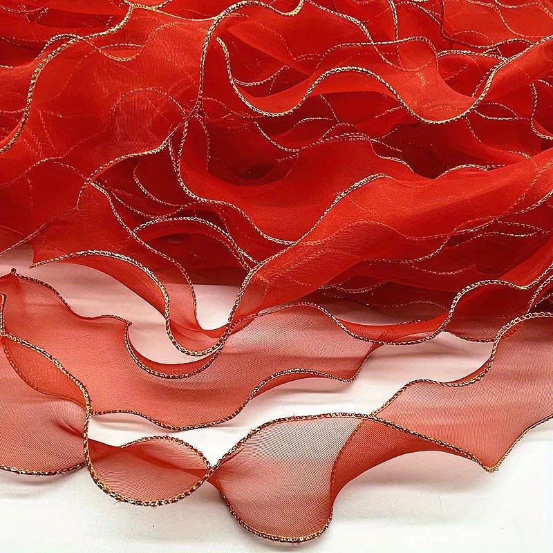 Silk Organza Fabric by the Yard, Silk Organza Fabric Red, Red Organza  Fabric, Silk Red Fabric by the Yard, Silk Red Organza Fabric by Yard 