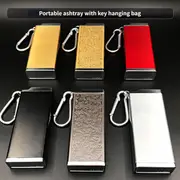 1pc square mini cigarette box portable ashtray multifunctional aluminum alloy lightweight cigarette case outdoor portable creative key hanger bag hanger holiday party gifts details 0