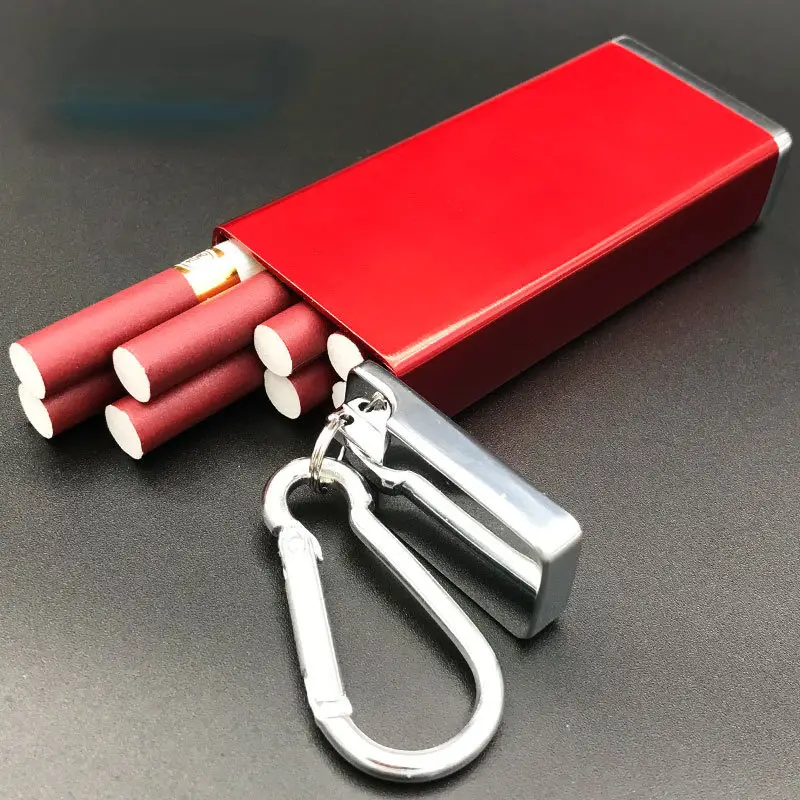 1pc square mini cigarette box portable ashtray multifunctional aluminum alloy lightweight cigarette case outdoor portable creative key hanger bag hanger holiday party gifts details 6