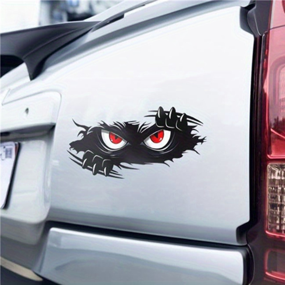 Peeking Monster vinyl sticker, Funny Car Decal