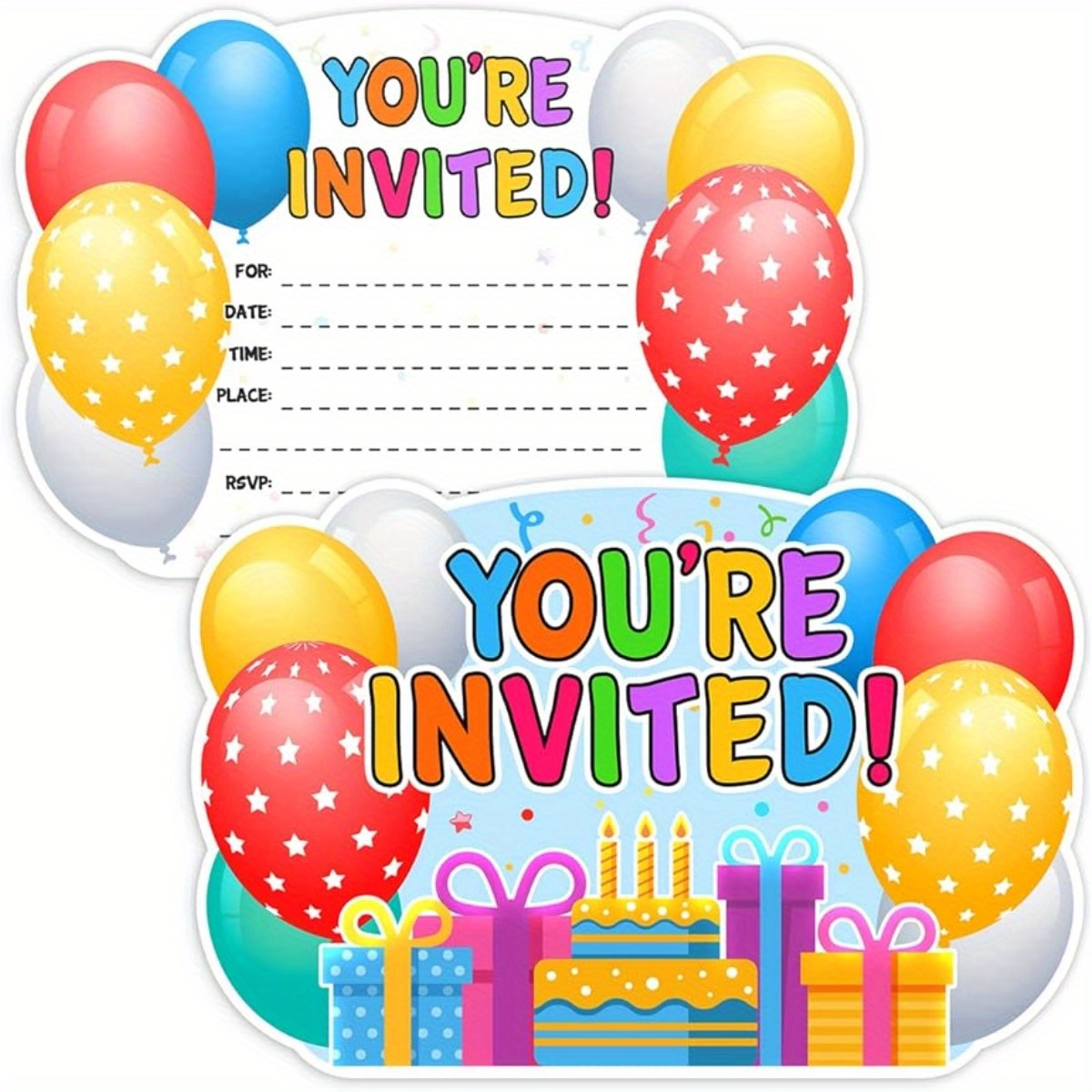 12/24pcs, Cartes D'invitation Pour La Fête D'anniversaire Devin