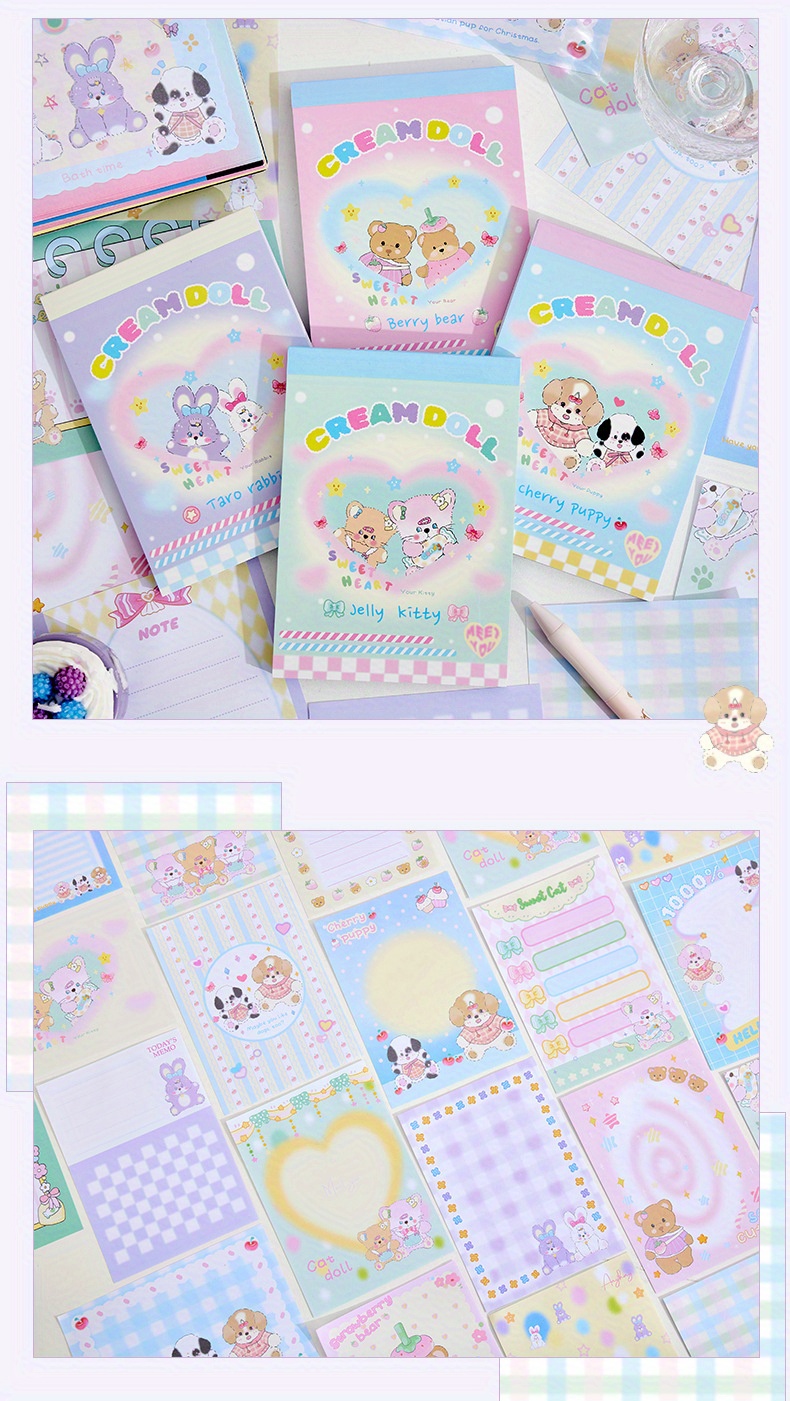 75 Sheets Cute Korean Poster Style Handbook Material Paper Planner Diary  DIY Collage Memo Pad Kawaii