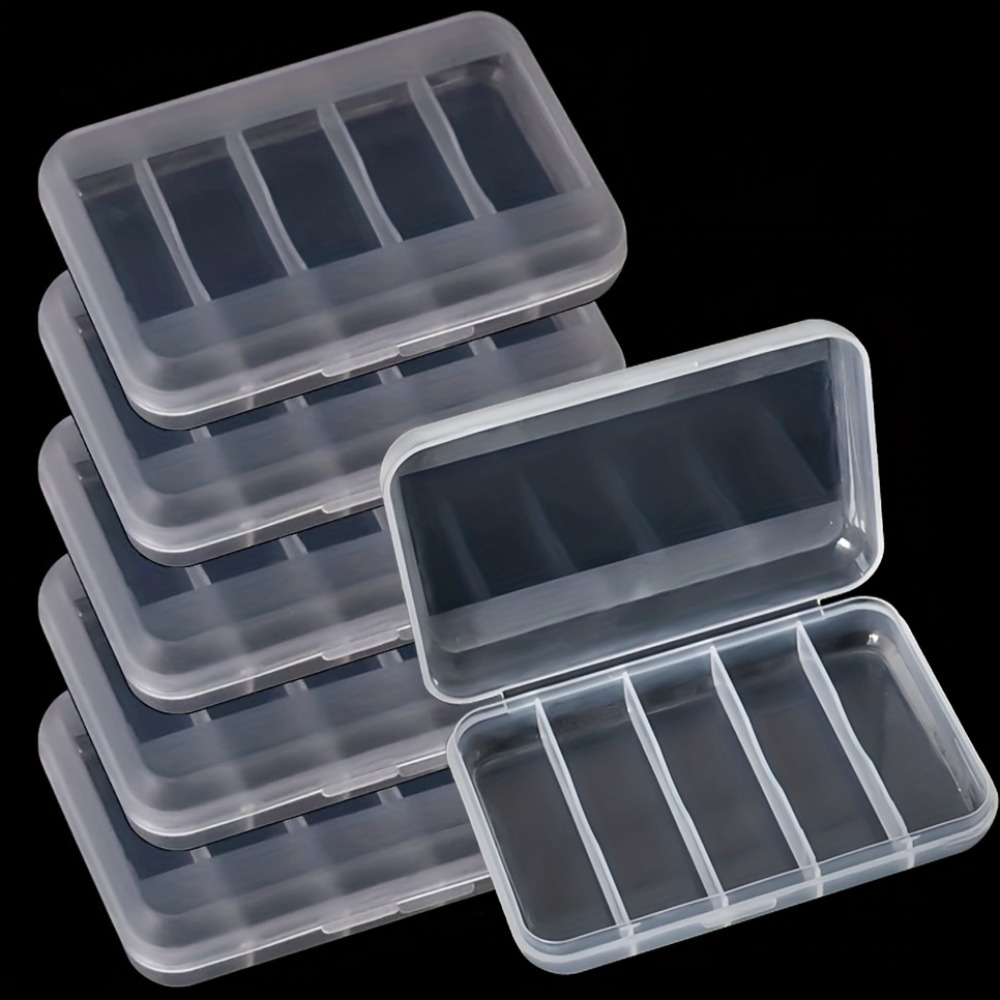 5pcs Plastic Storage Boxes, Transparent Small PP Box, Fish Hook Fishing  Tackle Box, Jewelry Storage Box, Earbuds Box, Accessories Organizer Box