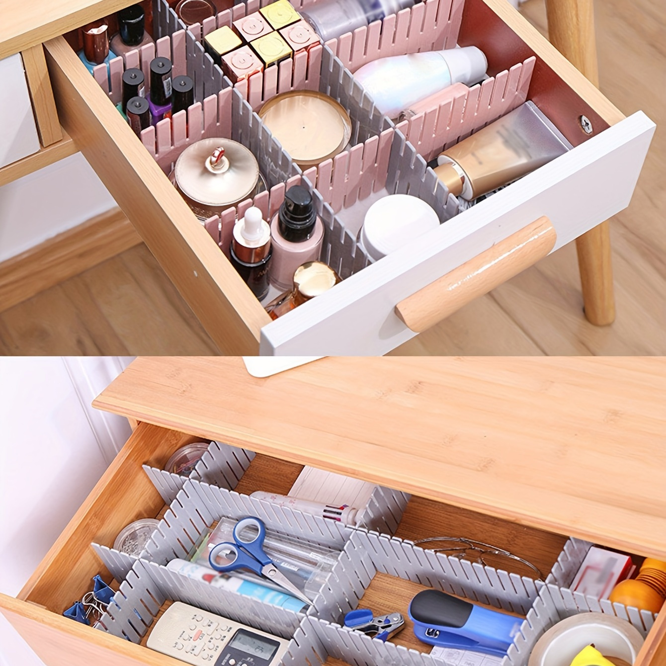 4Pcs/Set Plastic DIY Grid thickened Organizer Storage Box