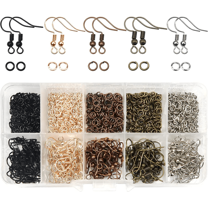 1150pcs box earrings set earring hooks open jump rings ear Temu
