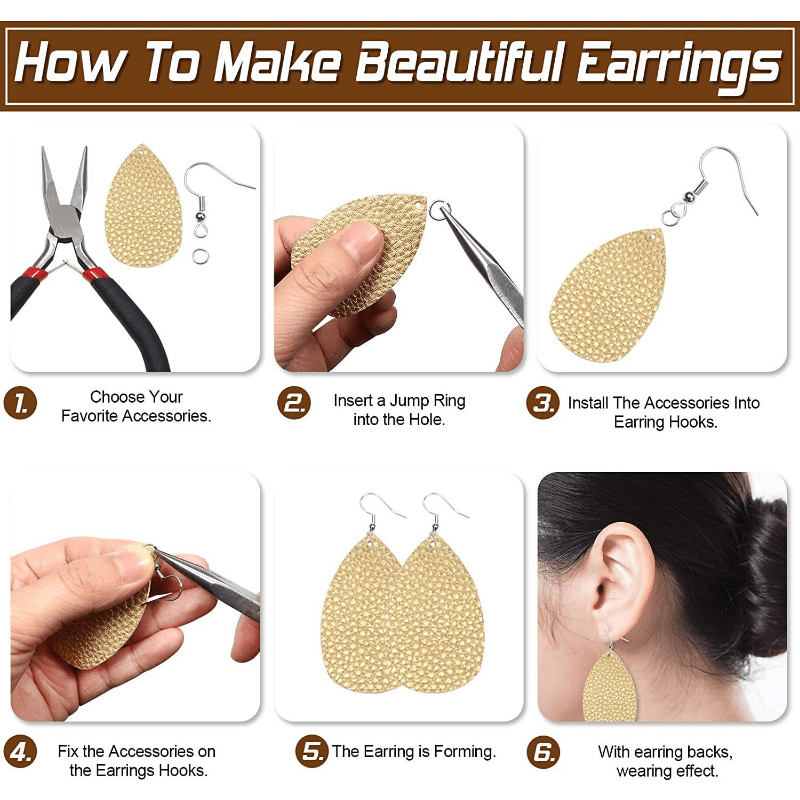 1150pcs box earrings set earring hooks open jump rings ear Temu