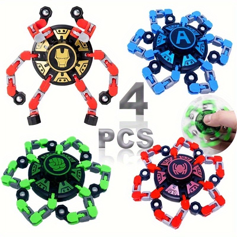 20 Packs Funny Sensory Fidget Toys, Transformable Chain Robot Finger Toy  DIY Deformation Robot Mechanical Spinners Twister Fingertip Stress Relief  Gyro Toy for Kids Adults 