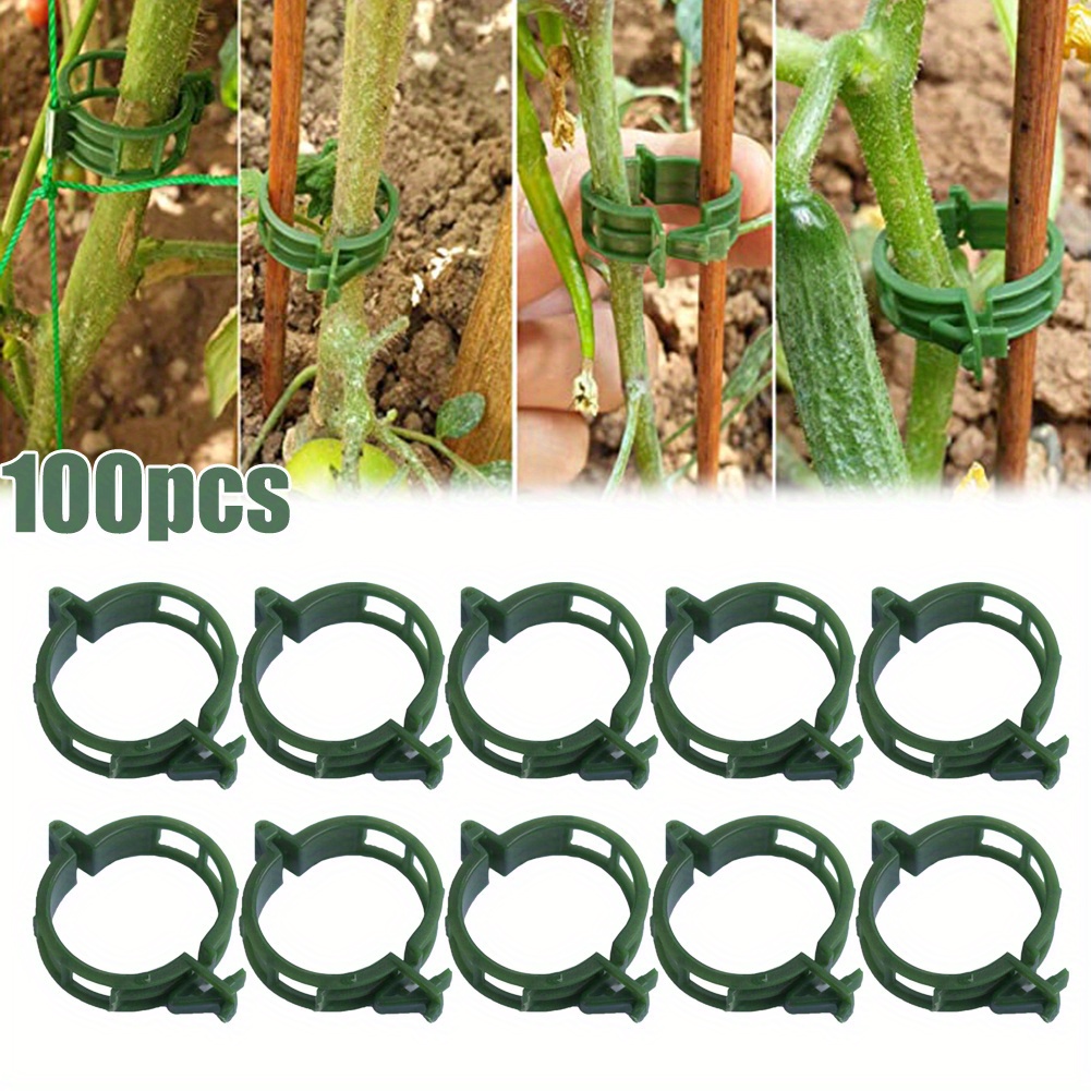 

100pcs, Plant Support Clips Ties Trellis Stake Clips Veggie Tomato Greenhouse Holder For Garden Tools Accessories