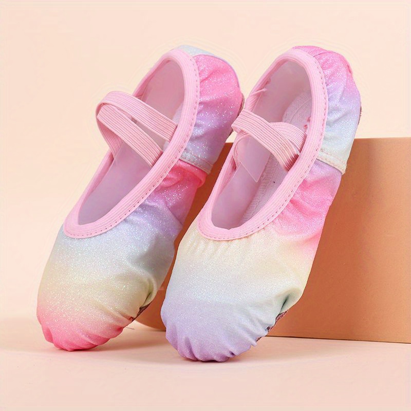 Image of Girl's Shoes, Gradient Children's Gymnastics Shoes, Children's Ballet Dance Shoes
