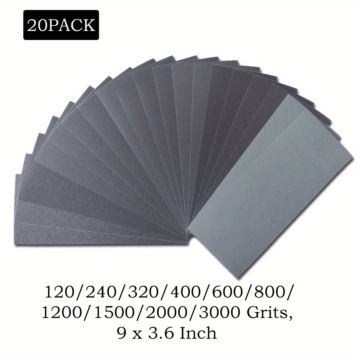 Papier abrasif humide/sec grain 3000, feuilles de 9 x 11, paquet