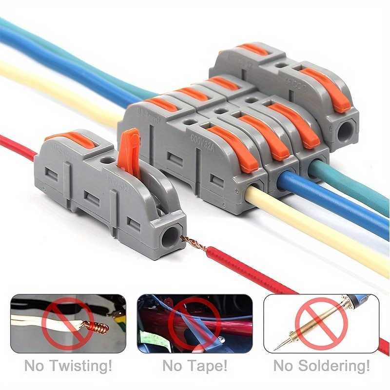 Conectores de Cable, Terminales de Empalme Crimp Electrical, Conectores  Rapido Empalme Electricos (Pack 10)
