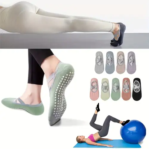 Cross Strap Yoga Socks Women Non Slip Socks Pilates Barre - Temu Canada