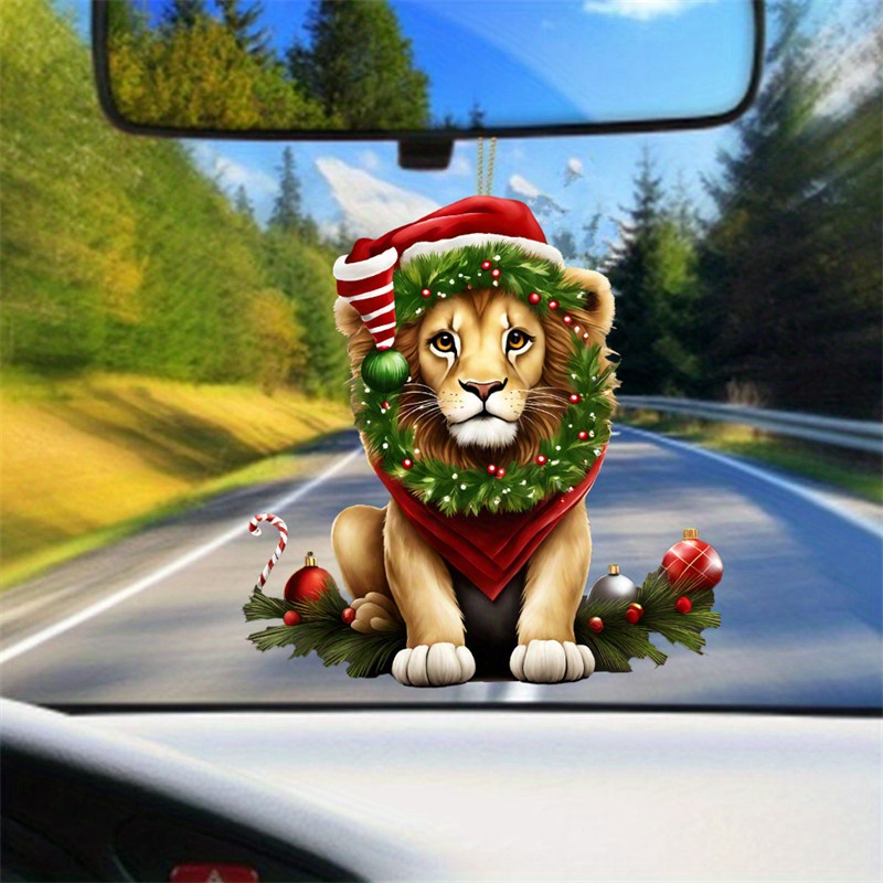 Weihnachtsbaum-Huhn-Ornament, niedlicher Auto-Anhänger, Acryl, kreativ (B)