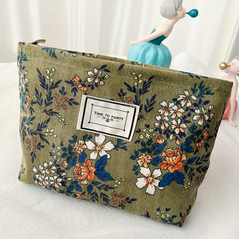 Classic Floral Pattern Cosmetic Zipper Pouch, Versatile Carry On Bag,  Women's Travel Storage Bag - Temu New Zealand