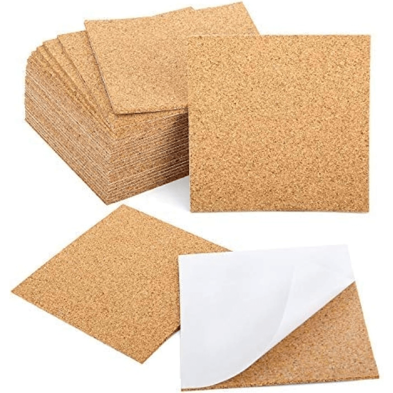 50 Pack Square Self Adhesive Cork Board Backings for DIY Crafts, Projects,  Custo