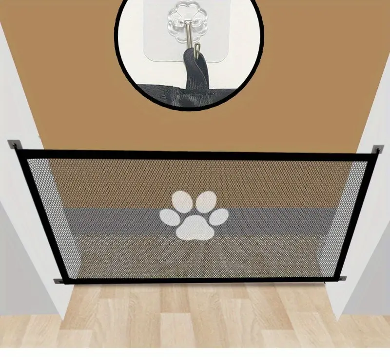 1pc Tragbares Mesh-Tor Für Hunde, Einfaches Walk-Thru-Sicherheitstor Für Türen Und Treppen Details 1