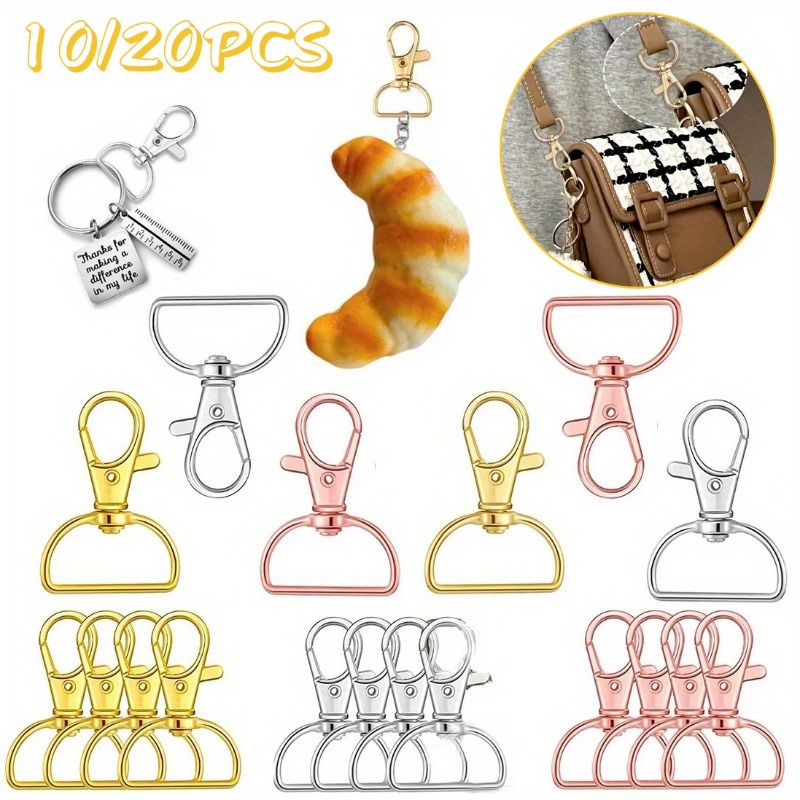 Keychains Holder Hook, D Ring Holder Keychains Lanyard Rotating Spring Hook  Clip Type Key Ring For Crafts And Purse Hardware - Temu United Kingdom