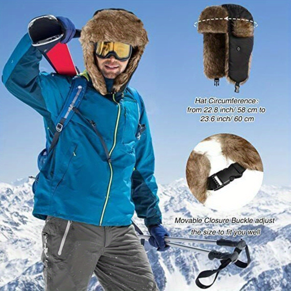 Coldproof Unisex Trapper Hat Thick Waterproof Bomber Hats - Temu