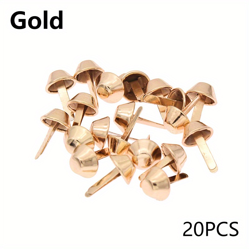 TEMU 20pcs/lot Purse Handbag Faux Leather Crafts Metal Feet Rivets Studs Pierced Forpunk Jewelry Making Rivets Bag Accessories