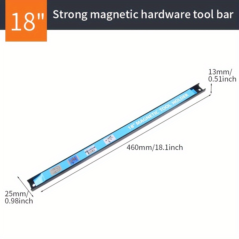 Barre porte-outils magnétique longueur utile : 460 mm avec 2