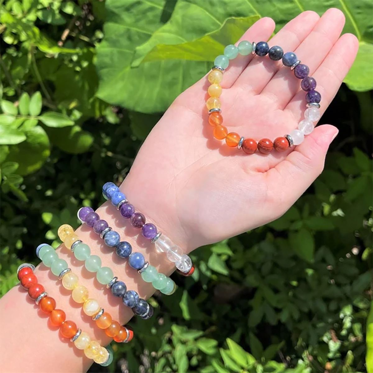 7 Chakra Healing Crystal Bracelet 8-12 mm - Gem Mines