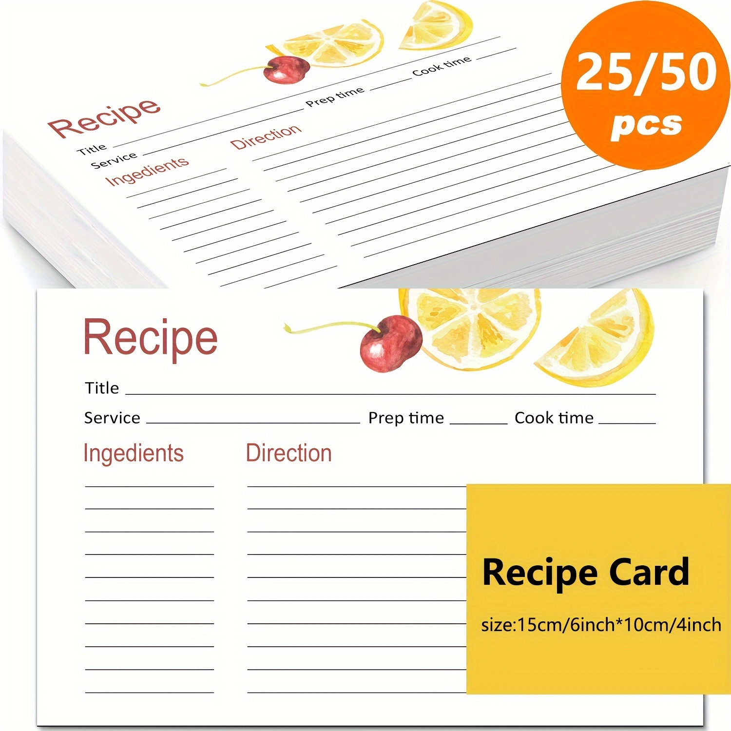 Recipe Cards 4x6double Sided Christmas Design Blank Recipe - Temu