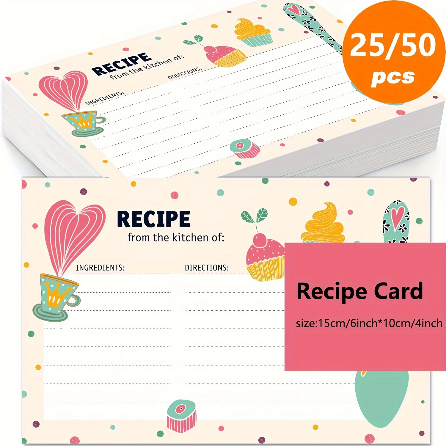 Jot & Mark Recipe Card Dividers, 24 Tabs per Set, Works with 4x6 Inch Cards,  Helps Organize Recipe Box (Classic)