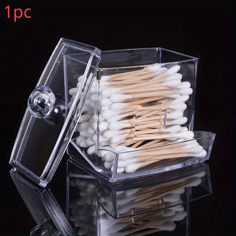 Clear Acrylic Storage Box With Lid, Clear Dustproof Storage Box For Pads,  Balls And Hair Accessories, Countertop & Vanity Storage Organizer - Temu