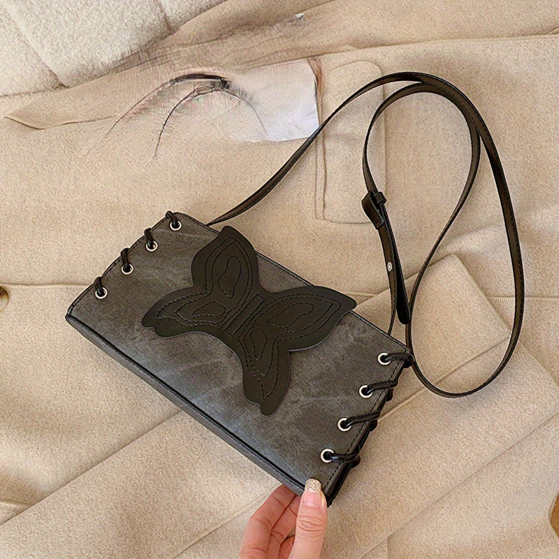 Flap belt bag discount with butterfly applique