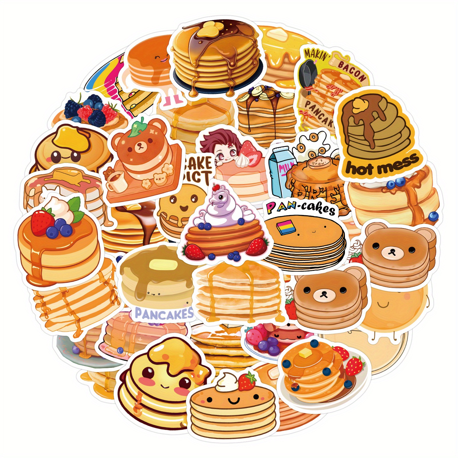 10/30/50PCS Cartoon Fruit And Vegetable Dessert Food Stickers Cute