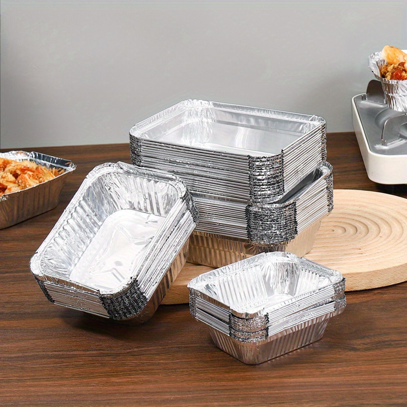 Disposable Aluminum Foil Pans With Lids - Rectangle Tin Foil Pans For  Cooking, Heating, Storing, Baking, Meal Prepping, And Baking Tools -  Kitchen Gadgets And Accessories For Home Kitchen - Temu