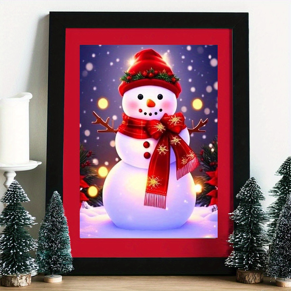 Christmas Diamond Painting Kits 5d Christmas Snowman Full - Temu