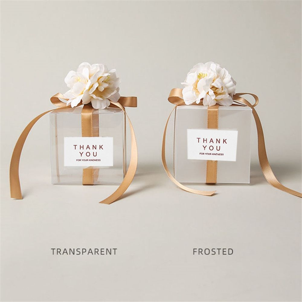 Goodie Bags With Ribbon Transparent Thank You Treat - Temu