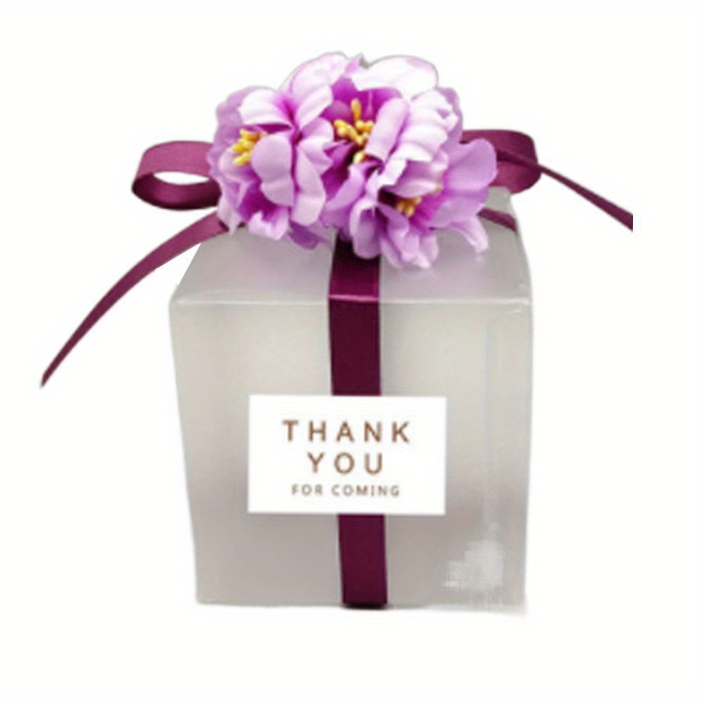 Goodie Bags With Ribbon Transparent Thank You Treat - Temu