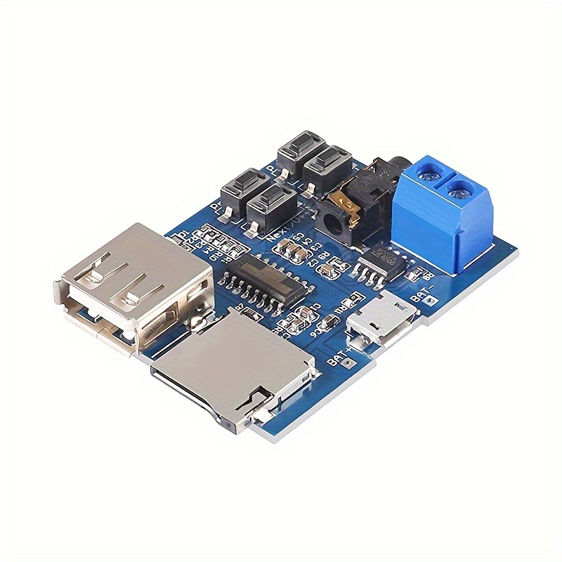 

1pc Tf Card U Disk Play Mp3 Decoder Player Module With Audio Amplifier Audio Decoding Player Module Micro Usb 5v Power Supply