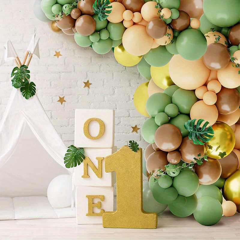 97pcs, Kit Di Archi Di Ghirlande Di Palloncini Animali Della Giungla,  Decorazione Per Feste Di Compleanno, Decorazione Per Feste A Tema Foresta,  Decor