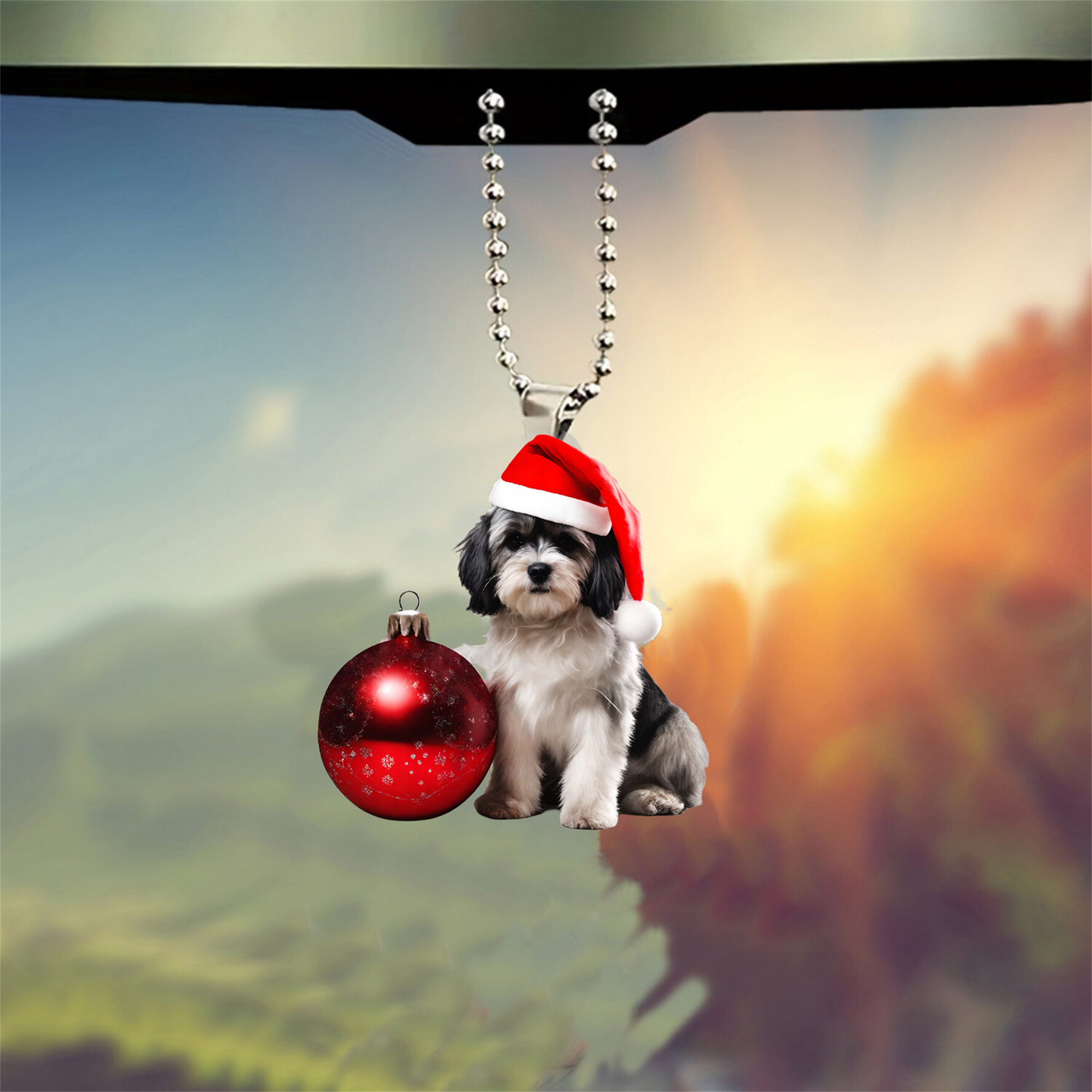 Weihnachten Hund Auto Rückspiegel Anhänger Kreative Acryl - Temu Austria