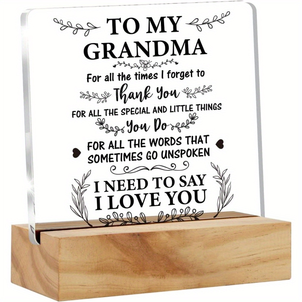 Acrylic Plaque thank You Grandma Gifts From Grandson for - Temu