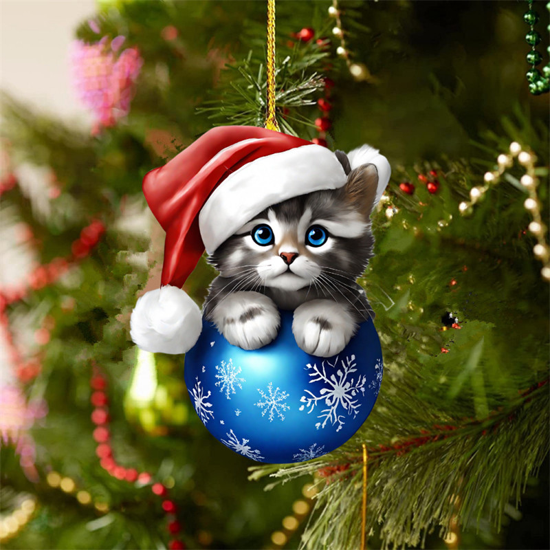 1pc Niedlicher Weihnachtsbaum anhänger Cartoon katzen - Temu Germany